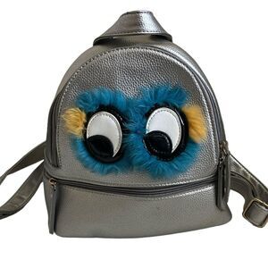 Olivia Miller Furface Silver Retro Inspired Mini Backpack